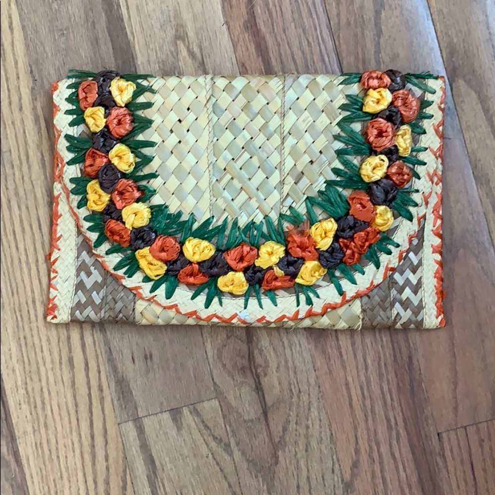 Floral vintage large clutch